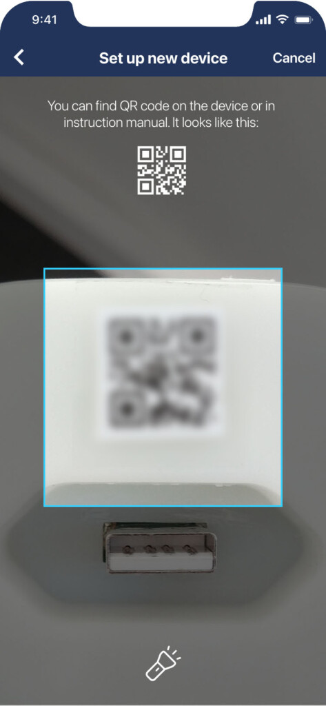 Scanning the QR code