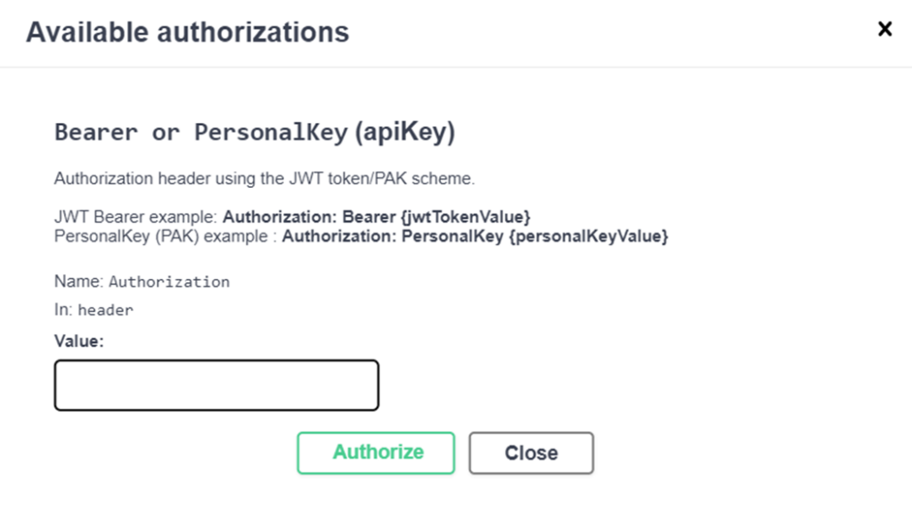 available authorizations page