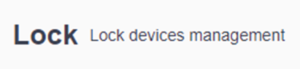 lock - lock devices management